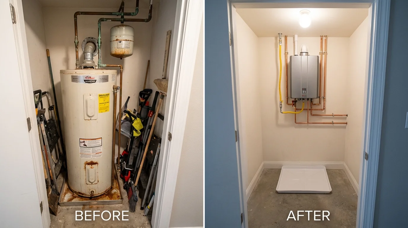 Tank water heater versus wall-mounted tankless unit comparison for Demorest, GA homeowners