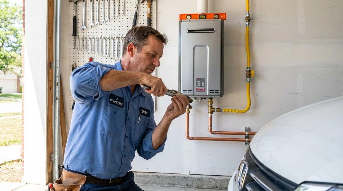 Tankless water heater installation by a Johns Plumbing LLC plumber in Demorest
